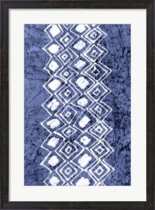Framed Indigo Primitive Patterns IV Print