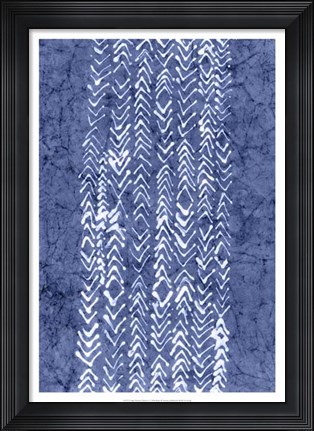 Framed Indigo Primitive Patterns V Print