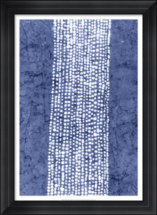 Framed Indigo Primitive Patterns VI Print