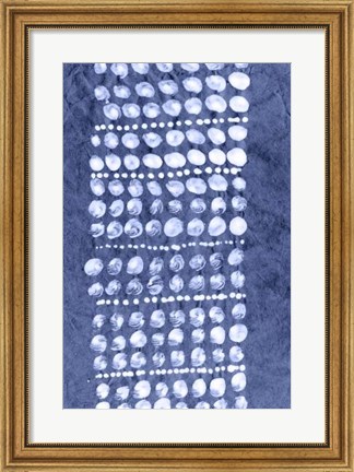 Framed Indigo Primitive Patterns VIII Print