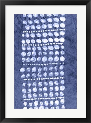 Framed Indigo Primitive Patterns VIII Print