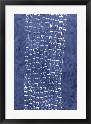 Framed Indigo Primitive Patterns IX Print