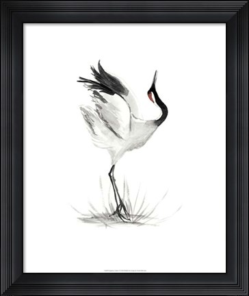 Framed Japanese Cranes I Print