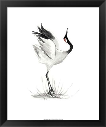 Framed Japanese Cranes I Print