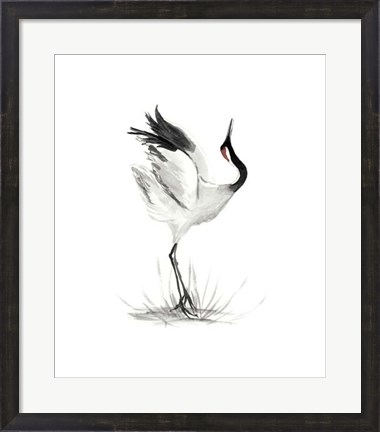 Framed Japanese Cranes I Print