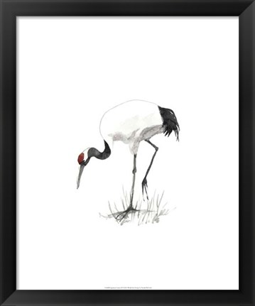 Framed Japanese Cranes II Print