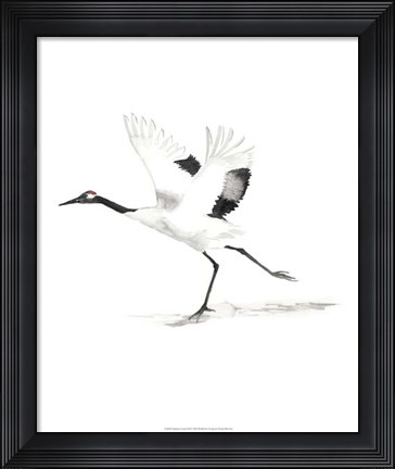 Framed Japanese Cranes III Print