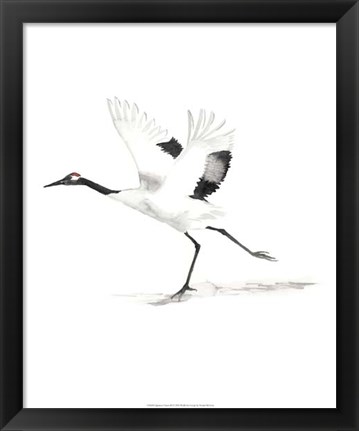 Framed Japanese Cranes III Print