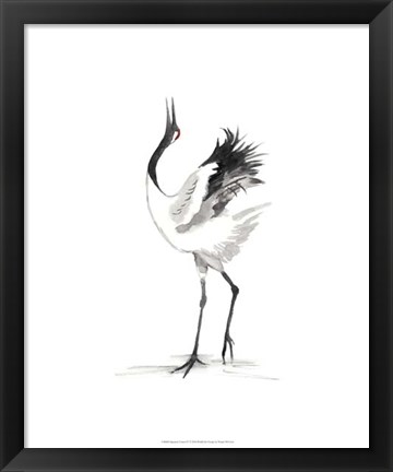 Framed Japanese Cranes IV Print