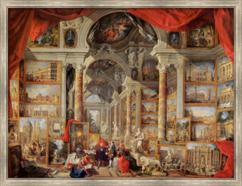 Framed Views of Modern Rome 18th Century Print