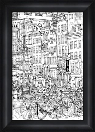 Framed B&amp;W City Scene I Print