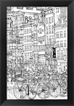 Framed B&amp;W City Scene I Print