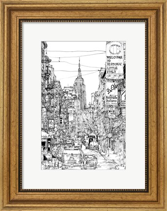 Framed B&amp;W City Scene II Print