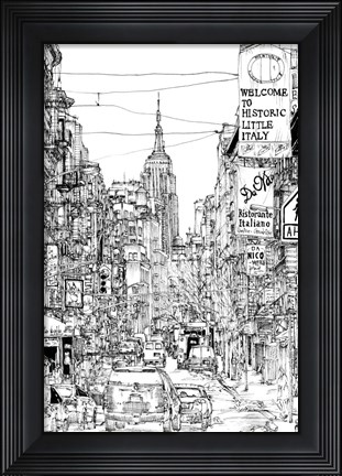Framed B&amp;W City Scene II Print