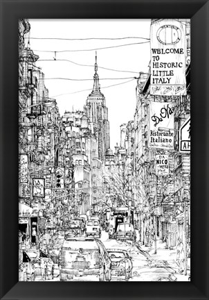 Framed B&amp;W City Scene II Print