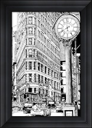Framed B&amp;W City Scene VII Print