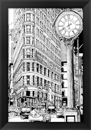 Framed B&amp;W City Scene VII Print