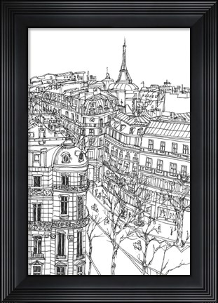 Framed B&amp;W City Scene IX Print