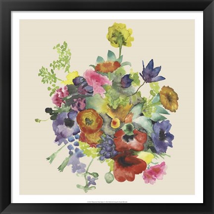 Framed Watercolor Floral Spray I Print