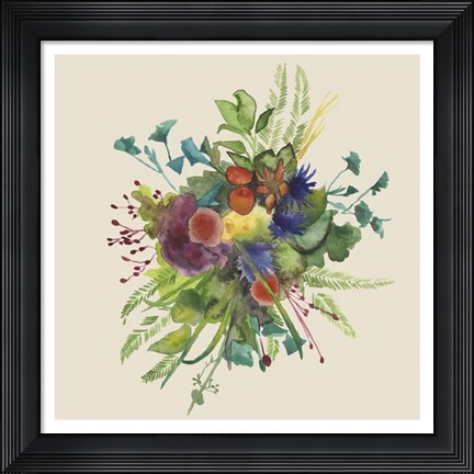 Framed Watercolor Floral Spray III Print