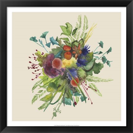 Framed Watercolor Floral Spray III Print