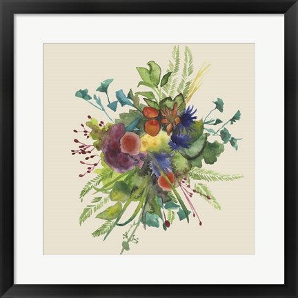 Framed Watercolor Floral Spray III Print