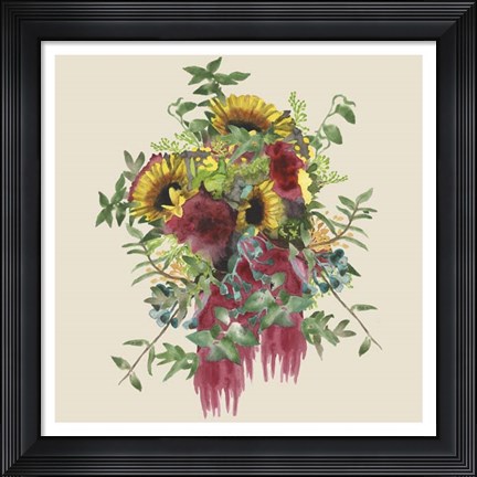 Framed Watercolor Floral Spray IV Print