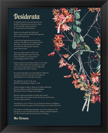 Framed Desiderata Autumn Branches Print