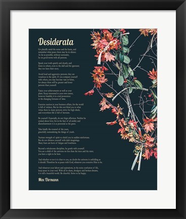 Framed Desiderata Autumn Branches Print