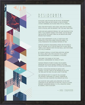Framed Desiderata Abstract Geometric Background Print