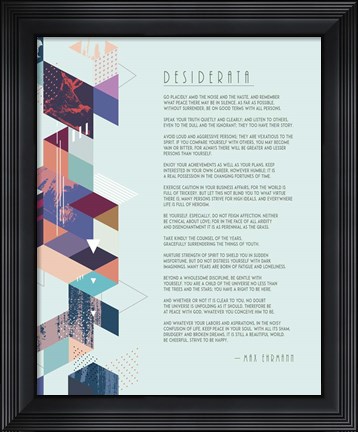 Framed Desiderata Abstract Geometric Background Print
