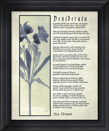 Framed Desiderata Blue Daguerreotype Print