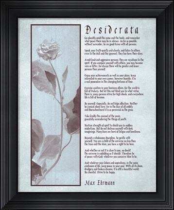 Framed Desiderata Brown Daguerreotype Print