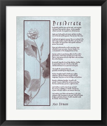 Framed Desiderata Brown Daguerreotype Print