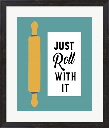 Framed Retro Kitchen III - Just Roll With It Print