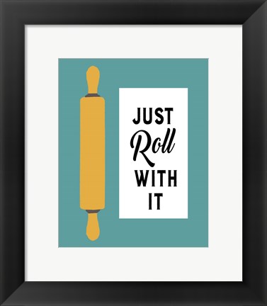 Framed Retro Kitchen III - Just Roll With It Print