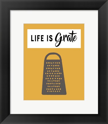 Framed Retro Kitchen I - Life Is Grate Print