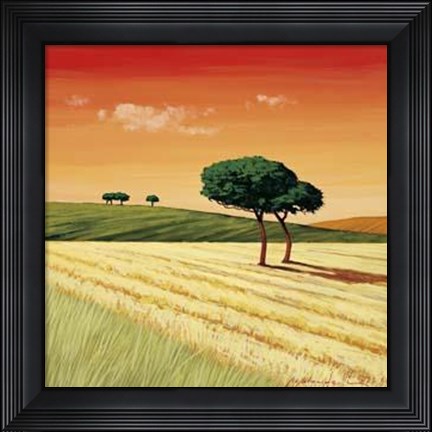 Framed Campo Al Tramonto Print