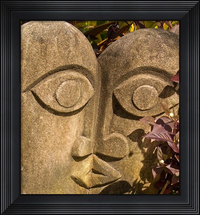 Framed Fiji, Viti Levu, Stone carved sculpture Print