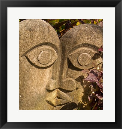 Framed Fiji, Viti Levu, Stone carved sculpture Print