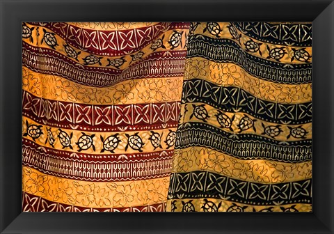 Framed Fiji, Yasawa Islands Colorful fabrics with prints Print