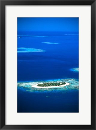 Framed Aerial of Treasure Island Resort, Mamanuca Island Group, Fiji Print