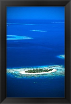 Framed Aerial of Treasure Island Resort, Mamanuca Island Group, Fiji Print