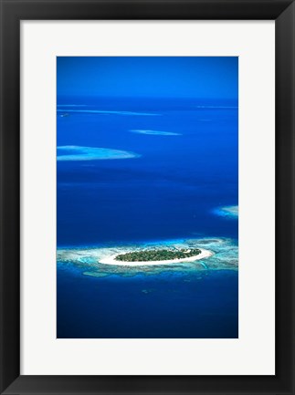 Framed Aerial of Treasure Island Resort, Mamanuca Island Group, Fiji Print