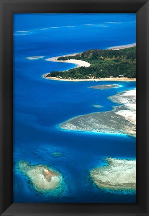 Framed Aerial of Maolo Island, Mamanuca Islands, Fiji Print