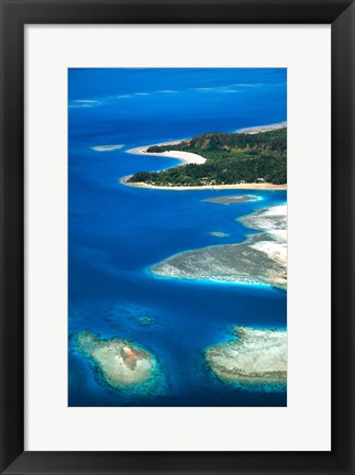 Framed Aerial of Maolo Island, Mamanuca Islands, Fiji Print