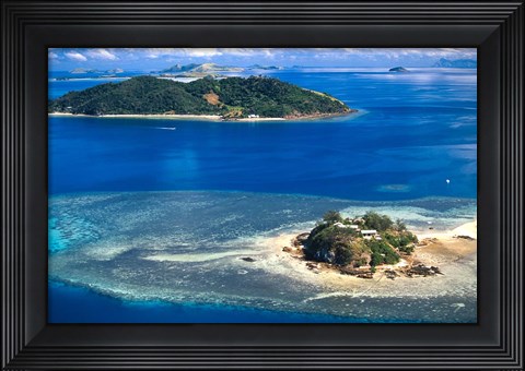 Framed Wading Island and Castaway Island, Fiji Print