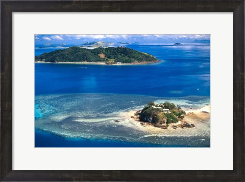 Framed Wading Island and Castaway Island, Fiji Print