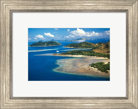 Framed Malolo Island, Mamanuca Islands, Fiji Print