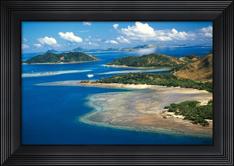 Framed Malolo Island, Mamanuca Islands, Fiji Print